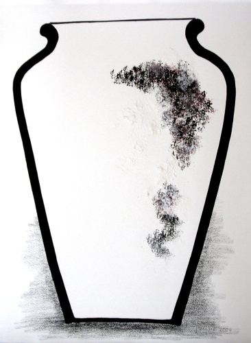 Profil VI   2004    Acrylfarbe / Tusche auf Papier    75 x 55 cm