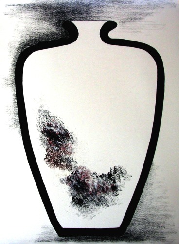 Profil VIII   2004    Acrylfarbe / Tusche auf Papier    75 x 55 cm
