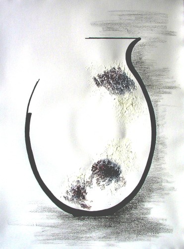 Profil II   2004    Acrylfarbe / Tusche auf Papier    75 x 55 cm