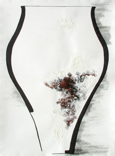 Profil III   2004    Acrylfarbe / Tusche auf Papier    75 x 55 cm
